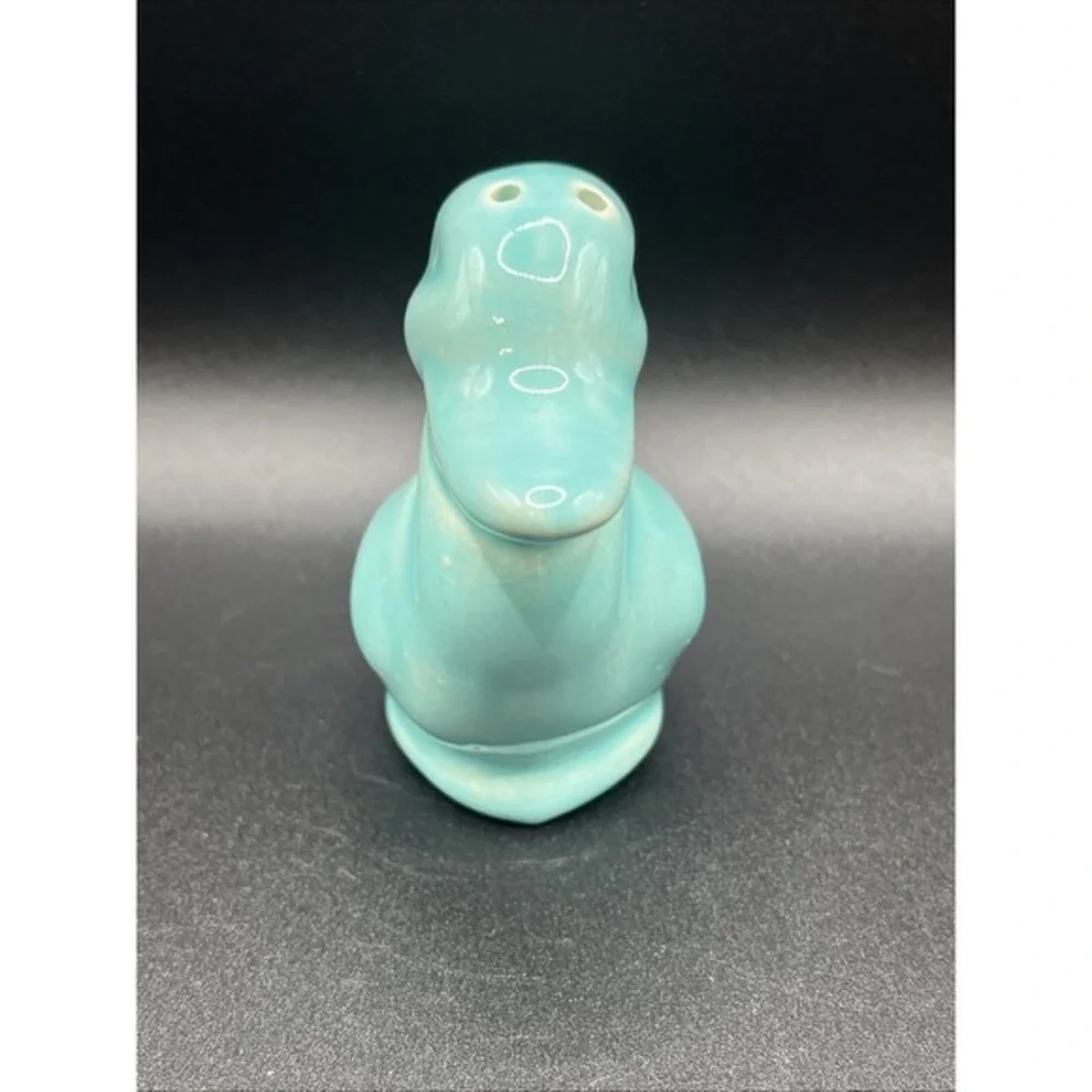 Vtg Porcelain / Ceramic Aqua Decorative Duck Single Salt Pepper Figurine 2.75